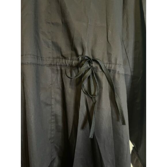 Harshman Belinda Dress Black Size Small Elegant Midi Tiered Ruffle Sleeves - Picture 4 of 5